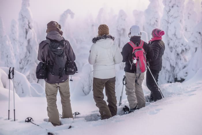 Snowshoe walk in the winter wonderland